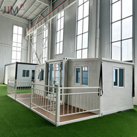Maison conteneur extensible 20ft 40ft à installation rapide, maison modulaire préfabriquée moderne, 2 chambres, salle de bain, salon, bureau