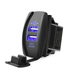 12V 3.1A kép USB Sạc Điện Cổng ổ cắm