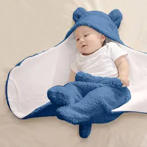 Simpatici vestiti per neonati Unisex sacco a pelo per bambini addensare coperte di cotone coperte Swaddle di peluche