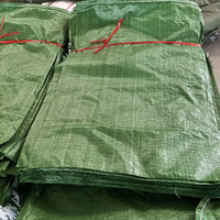 China produceert recyclebare groene PP geweven zakken van polypropyleen, leeg, 50KG 100kg, voor bouwafval, afval, zand, 55*95cm
