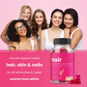 Gummies vitaminées bio véganes OEM à faible teneur en sucre pour cheveux, biotine, collagène, kératine, supplément aux fruits rouges mélangés en forme d'ours pour cheveux, peau et ongles - Product Image 2
