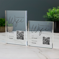 Plaque en acrylique Wifi avec mot de passe et code QR Office Cafe Shop Internet