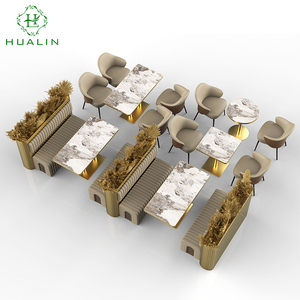 HUALIN Restaurant de Luxe, Ensemble de Tables et de Banquettes en Marbre ; Fabrication de Meubles de Restaurant sur Mesure - Product Image 1