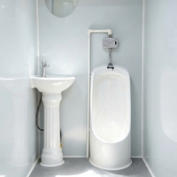 Toilettes préfabriquées portables et respirantes pour l'extérieur, cabine de salle de bain modulaire carrée, structure en acier, installation facile, prix d'usine