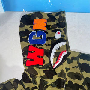 Nuova <span class=keywords><strong>Felpa</strong></span> con Cappuccio e Zip Camouflage Squalo 2026 di Alta Qualità, 100% Cotone, Streetwear da <span class=keywords><strong>Uomo</strong></span> - Product Image 4