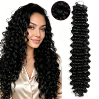 Extensions de cheveux humains pré-bouclées au crochet, ondulées profondes, pré-séparées, sans nœuds, 14-30 pouces, 100% cheveux humains de qualité supérieure, vente en gros pour salons