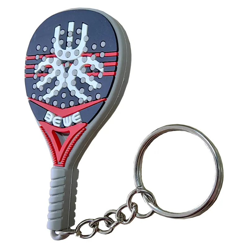 BEWE Hersteller Custom PVC Kunststoff Schläger Schlüssel ring Padel Rakete Schlüssel bund