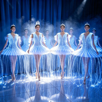 Vestido Tutú de Ballet con Fibra Óptica, Diseño de Medusa, para Apertura de Espectáculos, Danza, Gala, Festival, Actuaciones Profesionales en Vivo