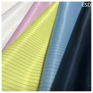Markdown Sale Anti Static Cotton Twill 5mm Esd Grid Gray Emf Protection Conductive Fabric