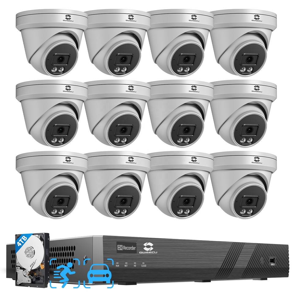 Nvr Storage System GWSECU 16 Channel 4K CCTV Security NVR Camera System HDD Storage 12 ...