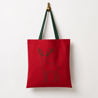 Sac en toile de Noël Elk Ink sur mesure, en coton biologique recyclé, expédition rapide de premier ordre, support en tissu personnalisé pour la vente transfrontalière