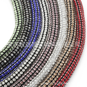 Cordón de diamantes de imitación de 3 mm y 9 filas para accesorios de joyería DIY, ropa y decoraciones de mochilas - Product Image 1