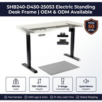 Bureau assis-debout électrique moderne en métal, ergonomique, à hauteur réglable, avec cadre de levage à moteur unique, pour la maison