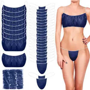 Disposable Bras And Panties Set Non Woven Surgical Hospital Disposable Underwear Women's Disposable Underwear For Spa Massage