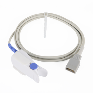 Kompatibel untuk Datex Ohmeda OXY-F-DB Male 9-Pin SpO2 <span class=keywords><strong>Probe</strong></span> SAS-F Klip Reusable Sensor Spo2 Dewasa untuk Penggunaan Pasien - Product Image 1