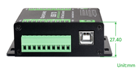 Adaptador de Puerto Serie USB 4 en 1 Waveshare FT4232HL, Convertidor TTL RS485 RS422 RS232, Aislamiento, Protección Antiestática y Contra Sobretensiones