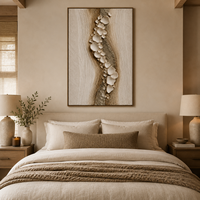 Art mural texturé 3D biologique de luxe, peinture sur toile en relief faite à la main, œuvre d'art abstraite inspirée des minéraux, décoration intérieure moderne