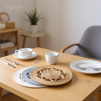 Tapis rond isolant en corde de coton tressé, dessous de verre antidérapant en paille tressée pour tasses à thé, style moderne et minimaliste pour la cuisine