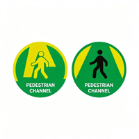 Panneau de sol adhésif simple face en PVC acrylique, flèche de signalisation pour extincteur