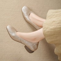 Ballerines souples et brillantes pour femmes, à enfiler, bout rond, talon bas, confortables pour le quotidien, le bureau et la marche, mocassins, OEM ODM, vente en gros
