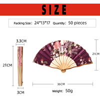 Kipas Tangan Bambu Ramah Lingkungan 21cm, Kipas Lipat Wanita, Ukiran Logo, Pola Kustom, Hadiah Pernikahan Halloween, Lapisan Sutra