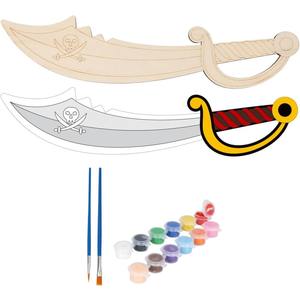 Nichoirs en bois non finis avec bandes de peinture contreplaqué cadeau d'Halloween bricolage pour enfants coloriage en bois Pirate épée artisanat - Product Image 4
