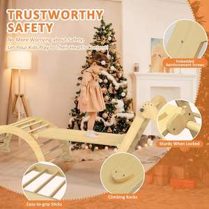 <span class=keywords><strong>Pikler</strong></span> Climbing Triangle Set, Montessori Juego <span class=keywords><strong>de</strong></span> escalada plegable <span class=keywords><strong>de</strong></span> <span class=keywords><strong>madera</strong></span>, Indoor Climbing Triangle Playground Toys Set para niños - Product Image 5