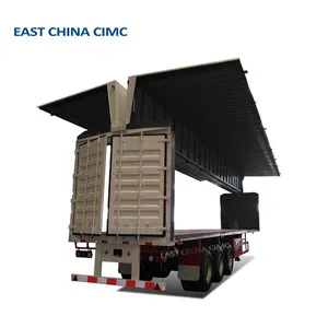 China Baixo Preço 12 rodas 40ft Tri Eixos Semi Wingspan Caixa Fechada Trailer Perto De Mim