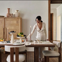 Chaise de Salle à Manger en Bois Massif Rembourrée en Tissu, Design Nordique, Personnalisée, de Luxe, pour Hôtels et Restaurants (Vente en Gros)