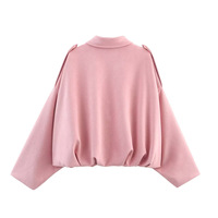 Printemps mode Streetwear femmes 100% Polyester manches chauve-souris fermeture éclair complète avant vêtements d'extérieur décontractés veste aviateur légère