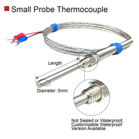Industrial K Type Thermocouple Probe M8 Threaded High Temperature 600C Stainless Steel Fiberglass Insulated Digital ODM