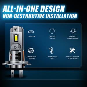 Bán buôn H11 Led Đèn Pha Bóng đèn HB4 9006 hir2 9012 Mini 1:1 6500K 12V lỗi miễn phí không thấm nước IP67 Điều kiện Mới - Product Image 2