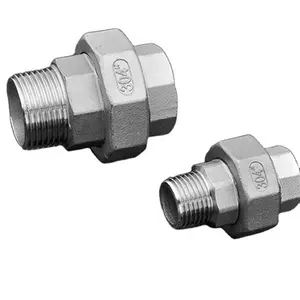 Stainless Steel304 316 Union Male Thread Casting Fittings Pipe Gi Union Connector Npt Bsp