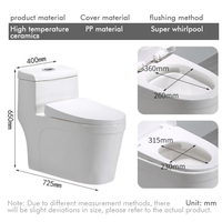 Articles sanitaires Design moderne Lavage à double chasse Wc en céramique monobloc Toilette Lavage Toilettes Salle de bains