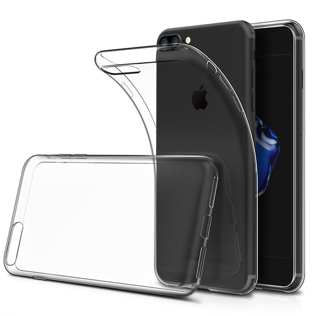 Crystal Transparent TPU Back Cover for iPhone 7 Plus and for iPhone 8 Plus Mobile Phone Case
