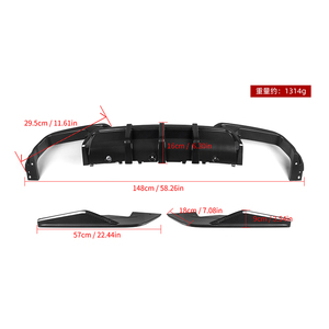 ดิฟฟิวเซอร์กันชนหลังคาร์บอนไฟเบอร์แท้ 100% รุ่น <span class=keywords><strong>SQ</strong></span> Style สำหรับ BMW M8 F91 F92 Coupe ปี 2020+ แบบ 2 ประตู ชุดแต่ง 3 ชิ้น ดิฟฟิวเซอร์กันชนหลัง - Product Image 6