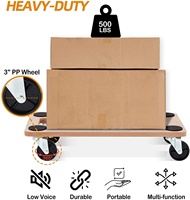 Chariot de transport robuste pour meubles en bois de 500 lb avec 4 roues et frein, plateforme de déplacement pour canapé, matelas, réfrigérateur, en MDF biodégradable
