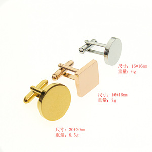 Fabricant Fournisseur – Ensemble de boutons de manchette en acier inoxydable personnalisables avec logo vierge pour hommes, pinces à cravate et boutons de manchette en métal de forme personnalisée - Product Image 1