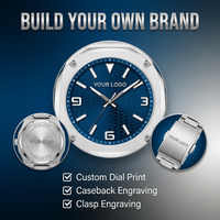 Montre de luxe pour homme, personnalisable avec logo, bracelet en acier inoxydable, affichage de la date, fabrication OEM