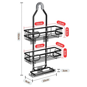 Double Tier Modern Stainless Steel Toilet Rack Bathroom Punch-Free <b>Wall</b>-Mounted <b>Light</b> Luxury Shower Room Storage Rack - Product Image 4