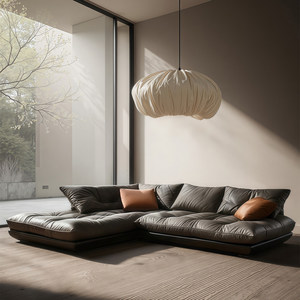 Divano Angolare a L per <span class=keywords><strong>Soggiorno</strong></span>, Stile Moderno per Piccoli Appartamenti, Elegante Poltrona in Legno Massello, Arredamento Estetico - Product Image 4