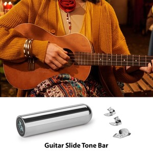 Muspor Guitar Slide Tone Bar Set de barres de tonalité en acier inoxydable avec 3 médiators en métal Sac de rangement pour Dobro, <span class=keywords><strong>Lap</strong></span> & Pedal St - Product Image 4