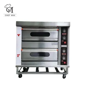 Chefmax Industrial 2 Deck 4 Tray Bakery Equipment Gas Oven with Steam Injector