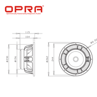 OPRA K10E260 Haut-parleur de graves en ferrite 10 pouces 8 ohms 250W AES 500W Max Bobine vocale 2,5 pouces 95dB Audio professionnel PA