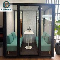 Cabine de réunion portable insonorisée, moderne, économique, pliable, mobile et écologique pour hôtel, villa, centre commercial