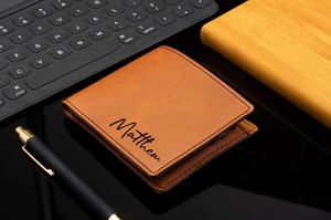 <span class=keywords><strong>Portafoglio</strong></span> Sottile in Pelle PU Personalizzato con Monogramma, Porta Carte con Logo Personalizzato, Portafogli da Uomo in Similpelle Incidibile - Product Image 5