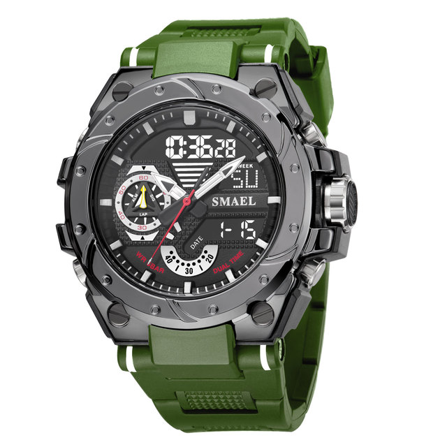 Luxury Brand SMAEL Men's Watches Fashion Waterproof 50M Alloy Case Watch Man Luminous Stopwatch Sport Digital Wristwatches 8060
