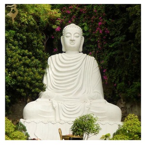 Statue de <span class=keywords><strong>Bouddha</strong></span> sculptée à la main en marbre, <span class=keywords><strong>design</strong></span> antique, position lotus transparente, <span class=keywords><strong>Bouddha</strong></span> assis blanc en méditation, garantie 5 ans - Product Image 5