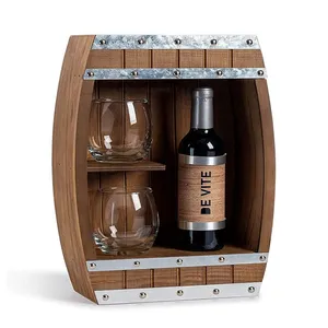Hot Sale Holz Wein kiste Holz Weinfass Display Pinewood Vitrine mit Schiebe abdeckung Ideal für Wein Whisky Scotch