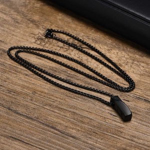 Kalung geometris panjang baja tahan karat pria, perhiasan trendi gaya Hip Hop liontin rantai dengan Sweater untuk hadiah - Product Image 3